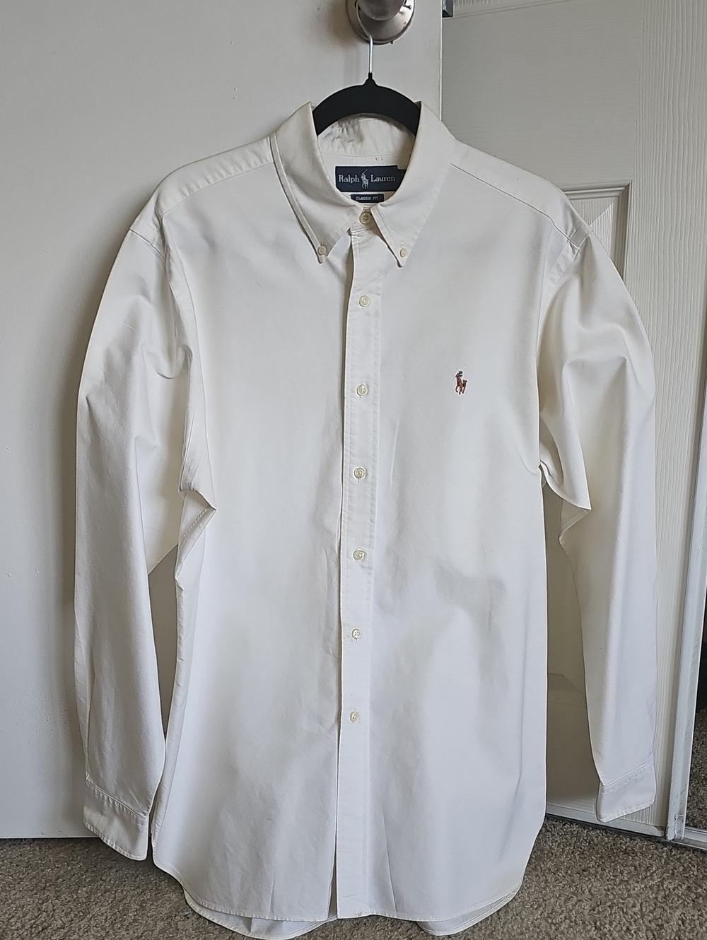 NWOT - Ralph Lauren Men's White Button-Down Dress Shirt with Polo Pony